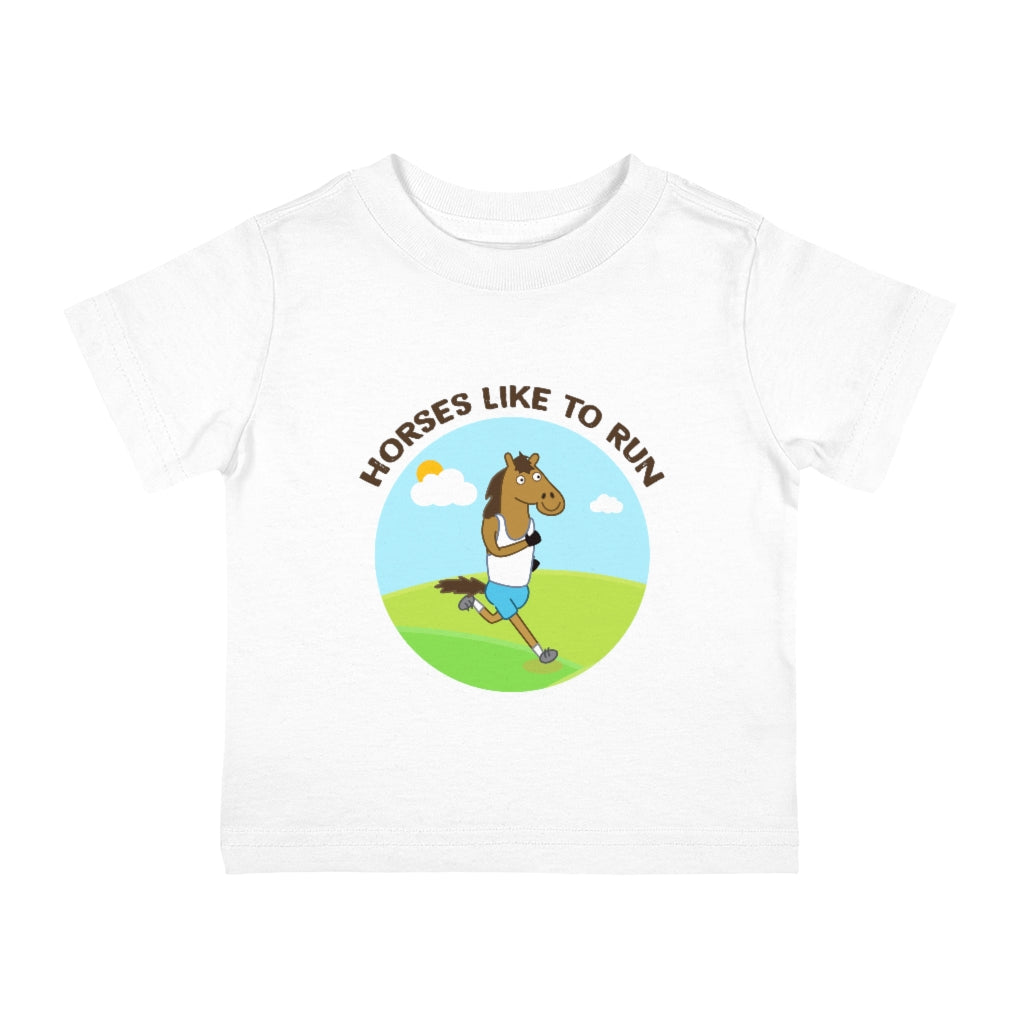 Infant Cotton Jersey Tee - Horses Like To Run !!