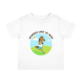 Infant Cotton Jersey Tee - Horses Like To Run !!